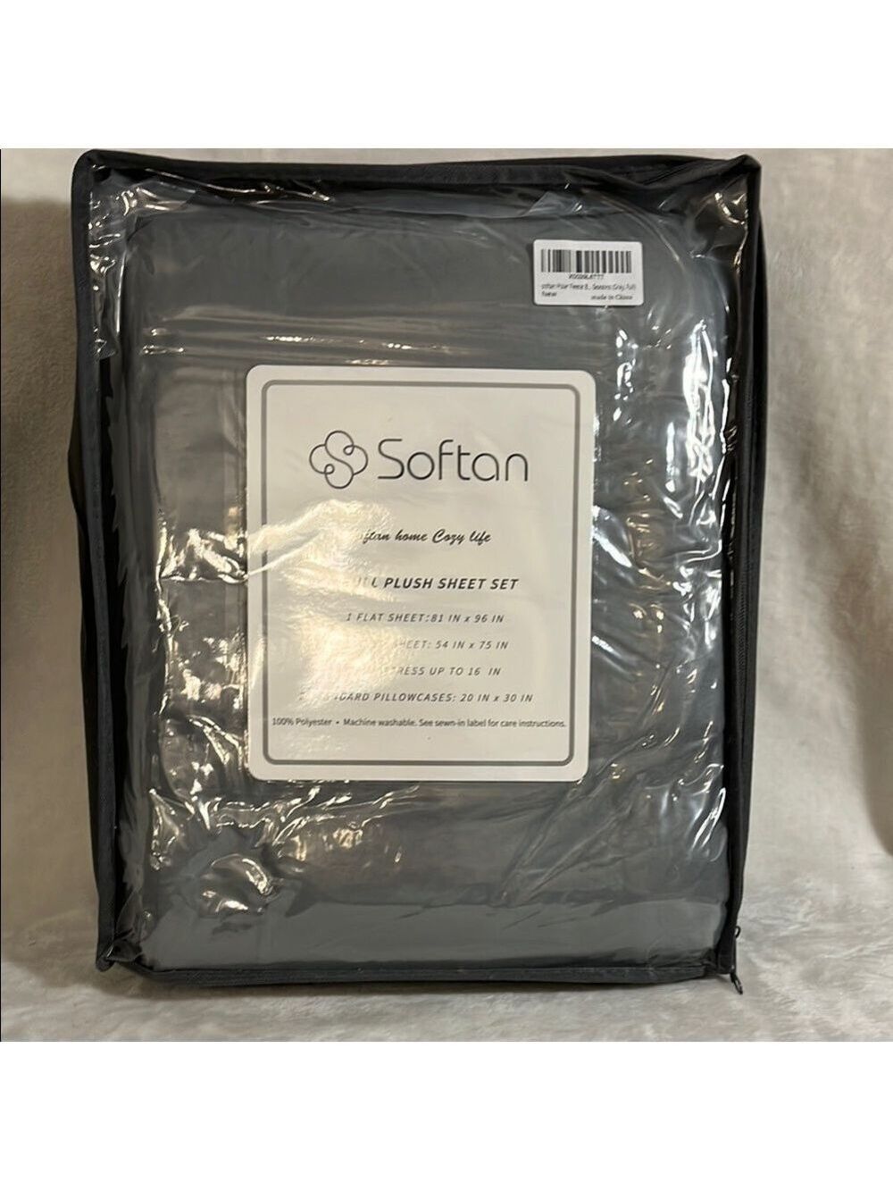 NWOT Gray Plush Sheet Set